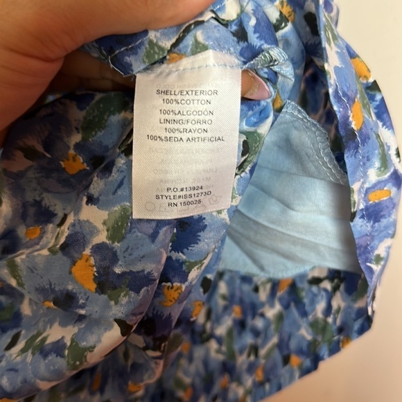 Jacquie The Label Watercolor Floral Print Puff Sleeve Tie Back Babydoll Dress - Picture 12 of 15